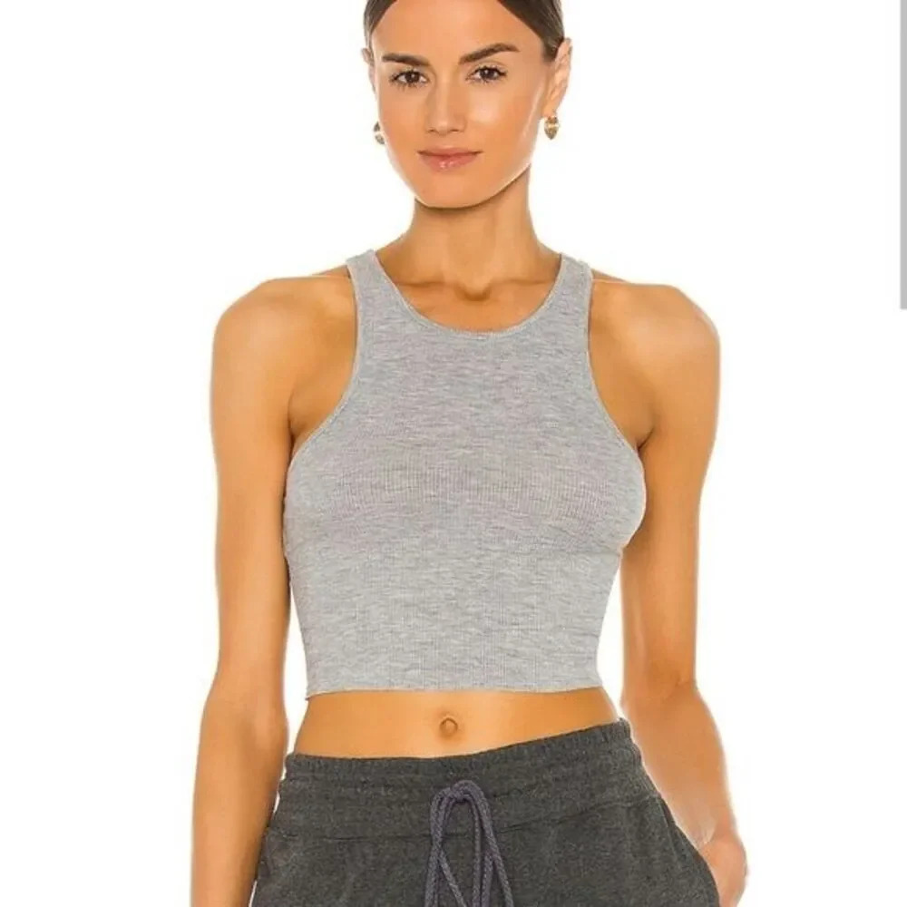 FREE PEOPLE High Neck Ribbed Crop Top